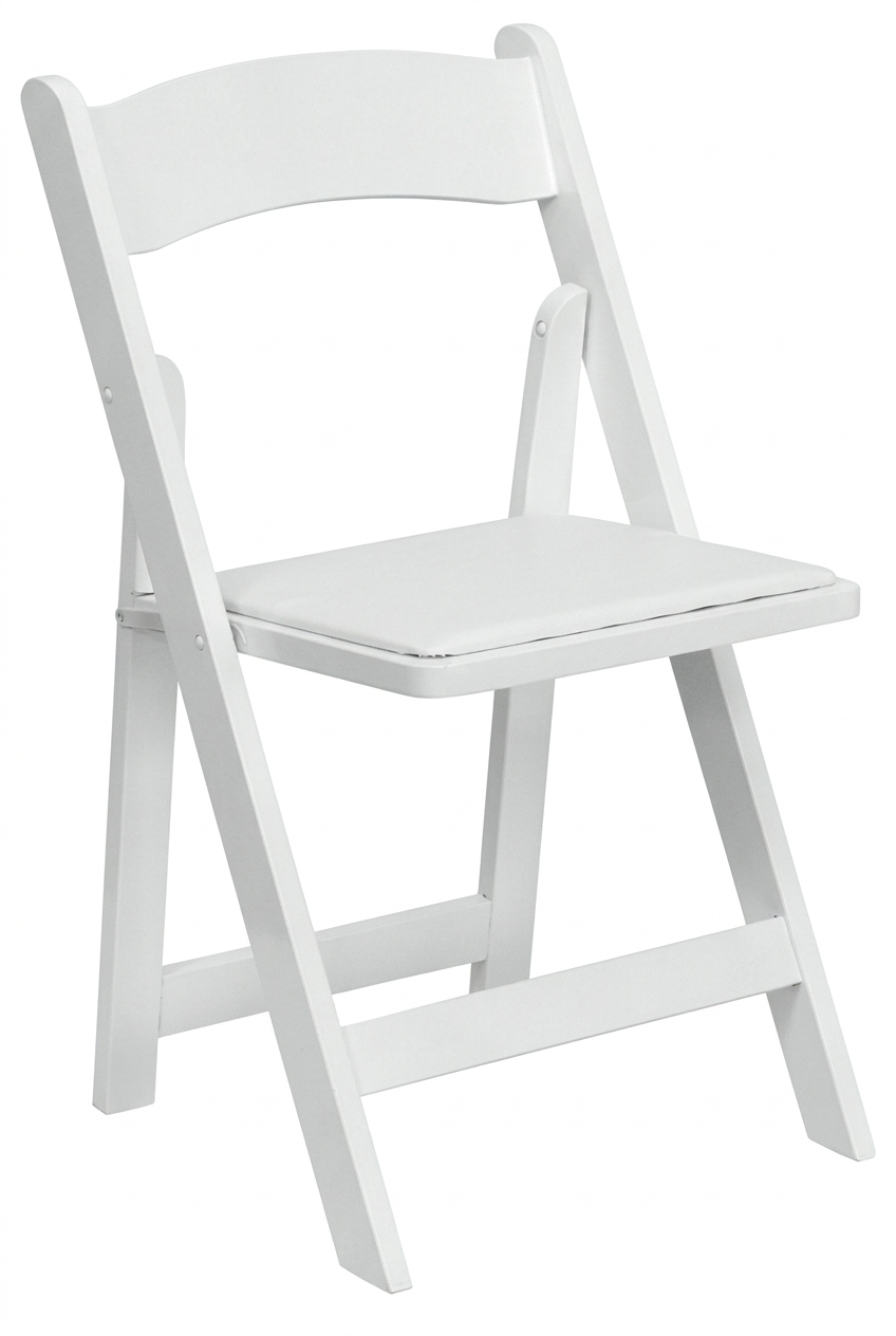 White resin folding chair